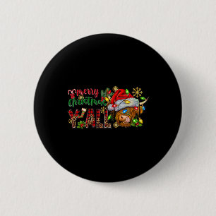 Frohe Weihnachten Y'all Niedliche Hochland-Kuh Wei Button