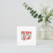Frohe Weihnachten Y'all Quadratische Visitenkarte (Stehend Vorderseite)