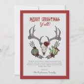 Frohe Weihnachten Y'All Rentier Skull and Cactus (Vorderseite)