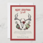 Frohe Weihnachten Y'All Rentier Skull and Cactus (Vorderseite)