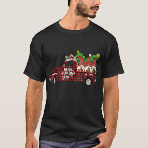 Frohe Weihnachten Y'all Retro Gnomes Red Truck Süd T-Shirt