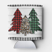 Frohe Weihnachten Y'all Rustikale Karierte Bäume U Dosenkühler (Rückseite)