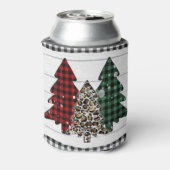 Frohe Weihnachten Y'all Rustikale Karierte Bäume U Dosenkühler (Kanne Rückseite)