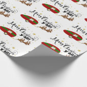 Frohe Weihnachten Y'All Santa Camper Urlaub Geschenkpapier (Ecke)