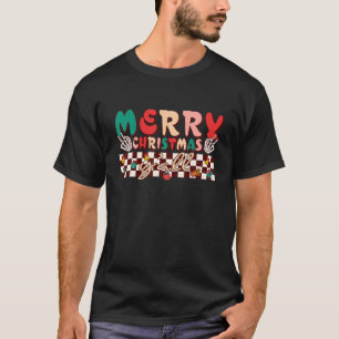 Frohe Weihnachten Ya'll Santa Retro Skeleton Hände T-Shirt
