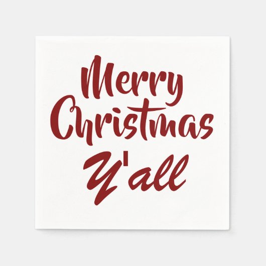 Frohe Weihnachten Y'all Serviette (Vorderseite)