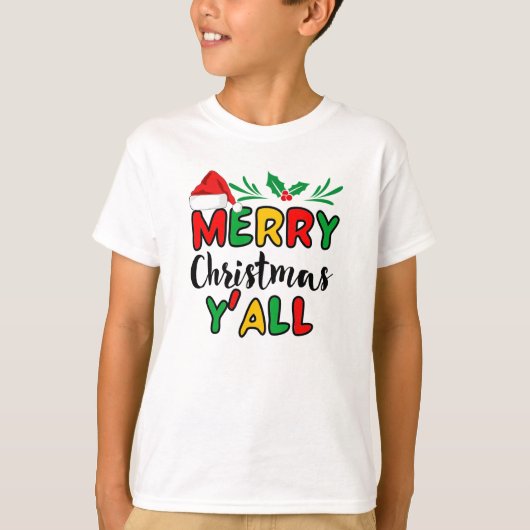 Frohe Weihnachten Y'all T - Shirt (Vorderseite)