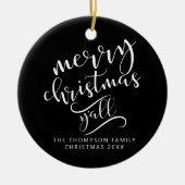 Frohe Weihnachten Y'all Texas Holiday Foto Keramik Ornament (Vorne)