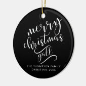 Frohe Weihnachten Y'all Texas Holiday Foto Keramik Ornament (Links)