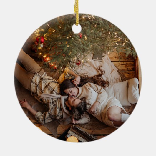 Frohe Weihnachten Y'all Texas Holiday Foto Keramik Ornament (Hinten)