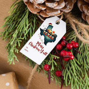 Frohe Weihnachten Y'all Texas Staat Custom Holiday Geschenkanhänger