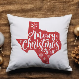 Frohe Weihnachten Y'all Texas Staat Kissen