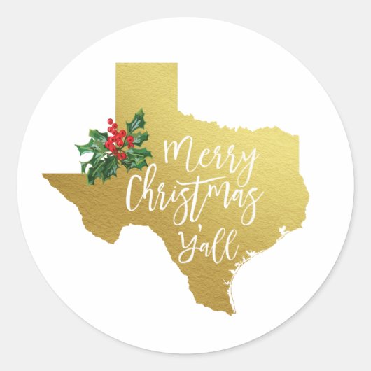 Frohe Weihnachten Y'all Texas Sticker (Vorderseite)