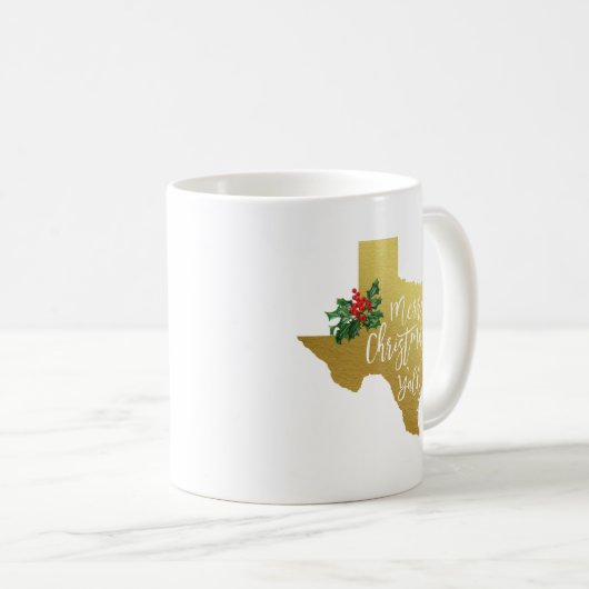 Frohe Weihnachten Y'all Texas Tasse (VorderseiteRechts)