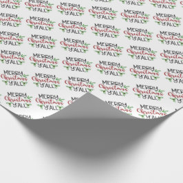 Frohe Weihnachten Y'all Typografie Packpapier