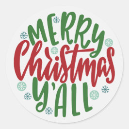 Frohe Weihnachten Y'all Umschlag Aufkleber Sticker