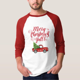 Frohe Weihnachten Y'all Vintag Red Truck T-Shirt