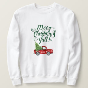 Frohe Weihnachten Y'all Vintag Truck Weihnachten Sweatshirt