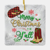 Frohe Weihnachten Y'all Weihnachtsschmuck (Vorderseite)