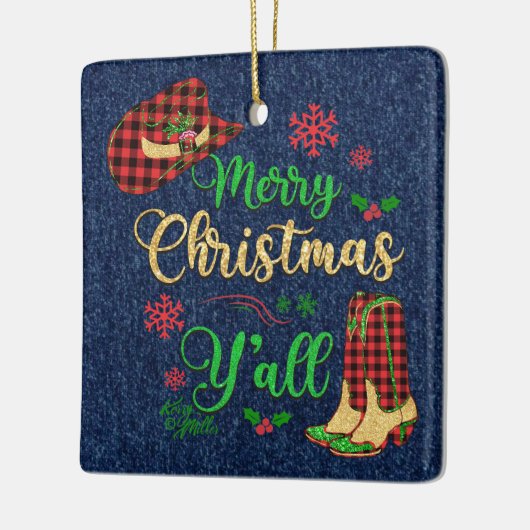 Frohe Weihnachten Y'all Weihnachtsschmuck (Links)