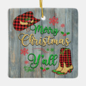 Frohe Weihnachten Y'all Weihnachtsschmuck (Vorderseite)