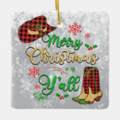 Frohe Weihnachten Y'all Weihnachtsschmuck (Vorderseite)