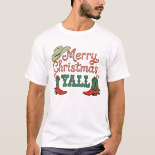 Frohe Weihnachten Yall Western Country Cowboy Weih T-Shirt