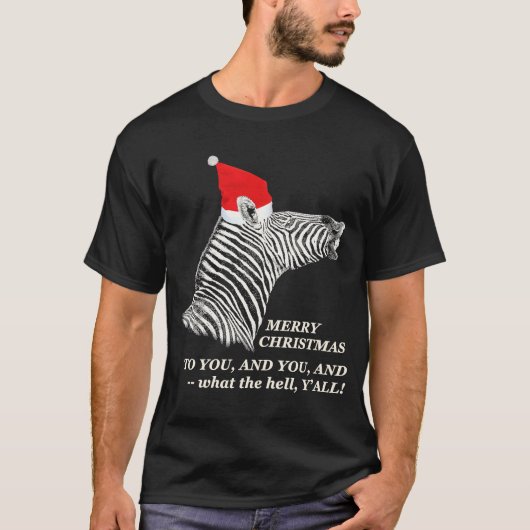 Frohe Weihnachten Y'all Zebra T-Shirt (Vorderseite)