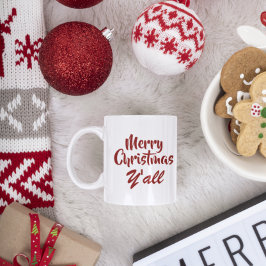 Frohe Weihnachten Y'all Zweifarbige Tasse