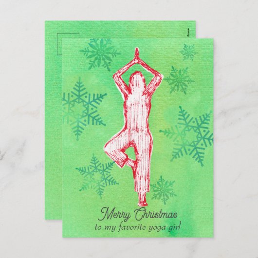 Frohe Weihnachten Yoga Tree Pose Personalisiert (Vorne/Hinten)