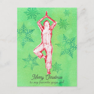Frohe Weihnachten Yoga Tree Pose Personalisiert