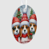 Frohe Weihnachten Yorki Ornament (Vorderseite)