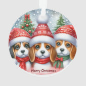 Frohe Weihnachten Yorki Ornament (Rückseite)