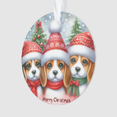 Frohe Weihnachten Yorki Ornament (Vorderseite)