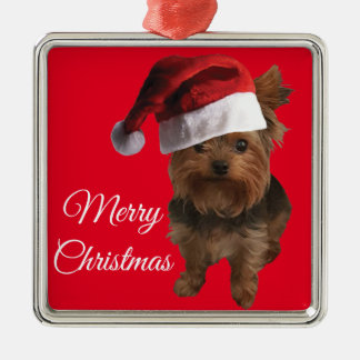 Frohe Weihnachten Yorki Ornament Aus Metall