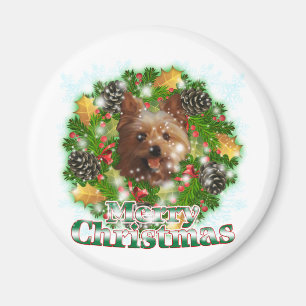 Frohe Weihnachten Yorkie Magnet
