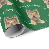 Frohe Weihnachten Yorkshire Terrier auf Tinsel Geschenkpapier (Rolleneckpunkt)