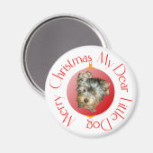 Frohe Weihnachten Yorkshire Terrier Magnet (Vorderseite/Rückseite)