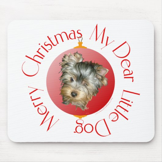 Frohe Weihnachten Yorkshire Terrier Mousepad (Vorne)