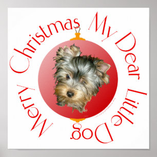 Frohe Weihnachten Yorkshire Terrier Poster