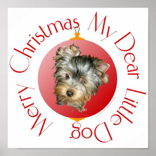 Frohe Weihnachten Yorkshire Terrier Poster (Vorne)