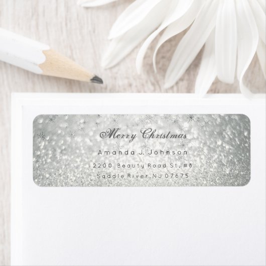 Frohe Weihnachten zarte Silver Stars Schnee grau (Insitu)