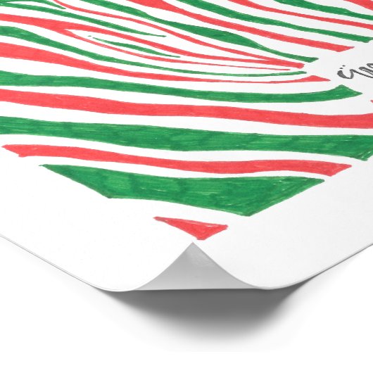 Frohe Weihnachten Zebra Print Poster (Ecke)
