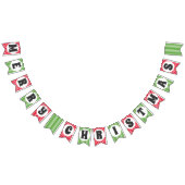 Frohe Weihnachten Zickzack Streifen Design Wimpelkette (Alle)