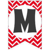 Frohe Weihnachten Zickzack Streifen Design Wimpelkette (Erste Fahne)