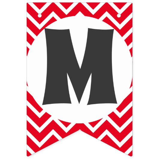 Frohe Weihnachten Zickzack Streifen Design Wimpelkette (Erste Fahne)