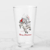 Frohe Weihnachten Ziege Glas (Rückseite)