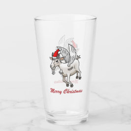 Frohe Weihnachten Ziege Glas