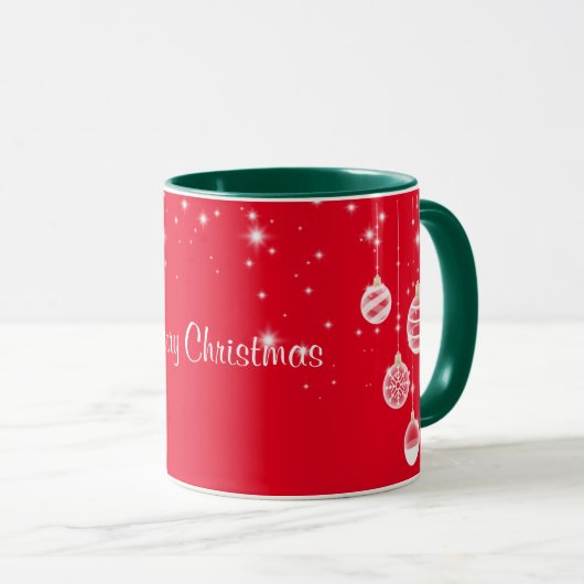Frohe Weihnachten, Zierdesign, Tasse (VorderseiteRechts)