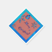 Frohe Weihnachten , Ziergegenstände und Schneekris Serviette (Ecke)